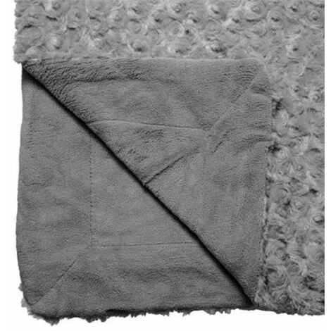 ATMOSPHERA, CRATEUR D'INTRIEUR Plaid Imitation Fourrure "Bouclée" 120x160cm Gris 4 ATMOSPHERA, CRATEUR D'INTRIEUR Plaid Imitation Fourrure "Bouclée" 120x160cm Gris – Image 2
