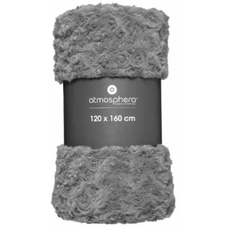 ATMOSPHERA, CRATEUR D'INTRIEUR Plaid Imitation Fourrure "Bouclée" 120x160cm Gris 5 ATMOSPHERA, CRATEUR D'INTRIEUR Plaid Imitation Fourrure "Bouclée" 120x160cm Gris – Image 3