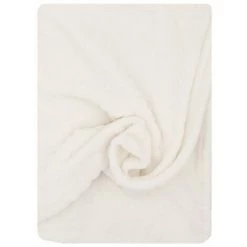 RIDEAUDISCOUNT Plaid, Fouta, Jeté De Lit 130 X 160 Cm Polaire Estampillé Motif Végétal Ecru - Ecru -Plaid et couverture Soldes 41436440 2