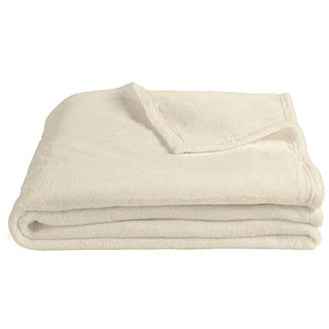 MEUBLETMOI Plaid écru 130x170 Cm Ultra Doux - CHAMONIX - Beige 3 MEUBLETMOI Plaid écru 130x170 Cm Ultra Doux - CHAMONIX - Beige