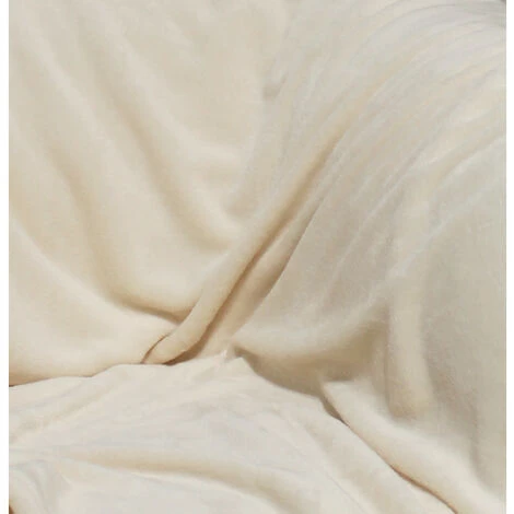 MEUBLETMOI Plaid écru 130x170 Cm Ultra Doux - CHAMONIX - Beige 5 MEUBLETMOI Plaid écru 130x170 Cm Ultra Doux - CHAMONIX - Beige – Image 3