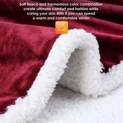 FEMOR Couverture Chauffante Électrique 180x130cm, Flanelle Couvertures Chauffantes, Réchauffement De La Minuterie, Avec 3 Niveaux De Température,Protection Contre La Surchauffe,Nettoyable,Vin Rouge -Plaid et couverture Soldes 41627693 2