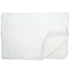 Paris Prix - Plaid Flanelle Côtelé "sherpa" 180x220cm écru -Plaid et couverture Soldes 41651595 2