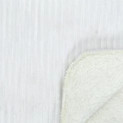 Paris Prix - Plaid Flanelle Côtelé "sherpa" 180x220cm écru -Plaid et couverture Soldes 41651595 3