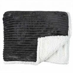 Paris Prix - Plaid Flanelle Côtelé "sherpa" 180x220cm Gris 8 Paris Prix - Plaid Flanelle Côtelé "sherpa" 180x220cm Gris -Plaid et couverture Soldes 41651600 2