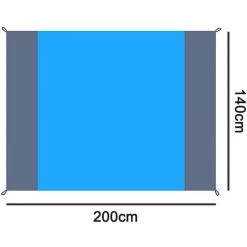DEVENIRRICHE Couverture De Plage Anti-sable, Extra Large Couvertures De Pique-nique En Plein Air Sans Sable, Imperméable Et Léger, Tapis Anti-sable Pour 4-7 Adultes, Voyage, Fête, Sport, Camping, Randonnée, 200 * 140 Cm, Bleu + Gris -Plaid et couverture Soldes 41657914 5
