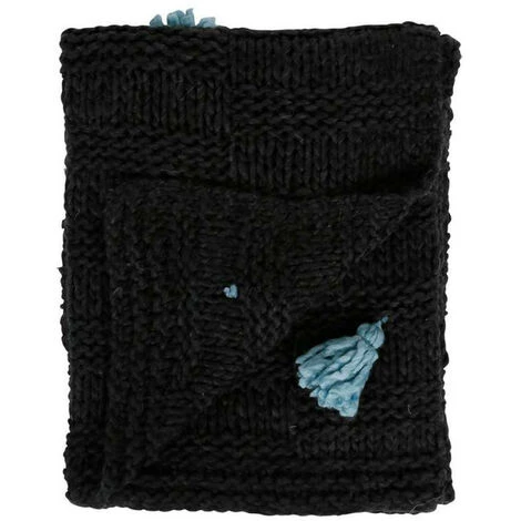 COTE TABLE Plaid Laine Gris Bleu Chalin 170x130cm - Gris Foncé 3 COTE TABLE Plaid Laine Gris Bleu Chalin 170x130cm - Gris Foncé