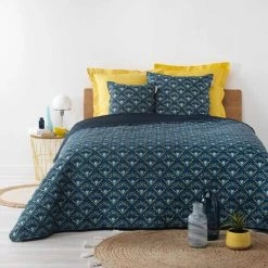 DOUCEUR D'INTRIEUR Couvre-lit Microfibre Matelassé Come 240x220 Cm - Bleu Marine
