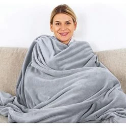 HIASDFLS Couverture Cosy Gris 150X200 Cm Couverture Couverture Polaire Extra Douce Et Chaude Couverture De Canapé / Couverture De Canapé Couverture Moelleuse Couverture De Lit En Microfibre Couvre-Lit -Plaid et couverture Soldes 42478859 3