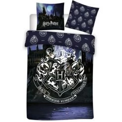 AYMAX Parure De Lit Réversible Harry Potter Blason Et Château De Poudlard - 140 Cm X 200 Cm - Multicolor
