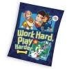 AYMAX Plaid Polaire Pat'Patrouille "Work Hard, Play Harder" Travailler Dur Jouer Encore Plus Dur - 100x140 Cm - Multicolor