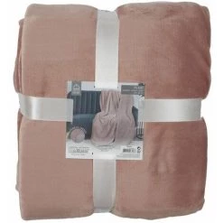 Paris Prix - Plaid Déco "flanelle Sherpa" 140x200cm Corail -Plaid et couverture Soldes 42522423 4