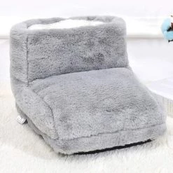 DEVENIRRICHE Chauffe-pieds électriques, Chauffe-pieds électriques Pour Femmes, Chaussures Chauffantes Rechargeables USB, Gris