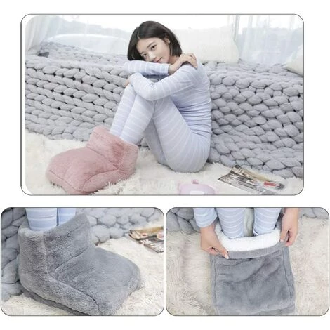 DEVENIRRICHE Chauffe-pieds électriques, Chauffe-pieds électriques Pour Femmes, Chaussures Chauffantes Rechargeables USB, Gris 4 DEVENIRRICHE Chauffe-pieds électriques, Chauffe-pieds électriques Pour Femmes, Chaussures Chauffantes Rechargeables USB, Gris – Image 2