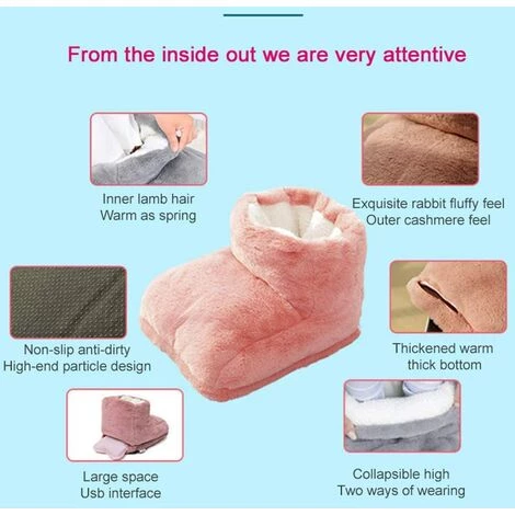 DEVENIRRICHE Chauffe-pieds électriques, Chauffe-pieds électriques Pour Femmes, Chaussures Chauffantes Rechargeables USB, Gris 7 DEVENIRRICHE Chauffe-pieds électriques, Chauffe-pieds électriques Pour Femmes, Chaussures Chauffantes Rechargeables USB, Gris – Image 5