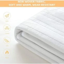 PEDY Matelas Chauffant 150 * 80 Cm, Couverture Chauffante Avec Protection Contre La Surchauffe, 3 Niveaux De Température, Lavable, Extra Doux, économie D'énergie, Matelas Chauffant Premium Avec Sangles, Pour Tous Les Matelas Courants, Blanc -Plaid et couverture Soldes 42737223 2