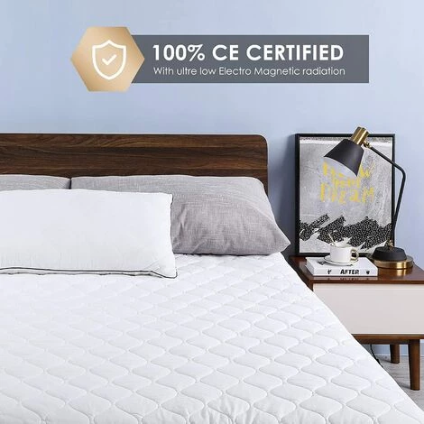 BAMNY Chauffe Matelasn électrique 187X90cm, Matelas étanche, Surmatelas Chauffant 1 Place, 3 Niveaux De Température, Protection Contre La Surchauffe, Arrêt Automatique, Lavable En Machine, Blanc 7 BAMNY Chauffe Matelasn électrique 187X90cm, Matelas étanche, Surmatelas Chauffant 1 Place, 3 Niveaux De Température, Protection Contre La Surchauffe, Arrêt Automatique, Lavable En Machine, Blanc – Image 5