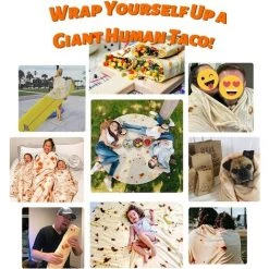 BARES Burrito Couverture 150cm Double Face Tortilla, Géant Ronde Nouveauté Taco Wrap Plaids Chauds Doux Confort Flanel Réaliste Nourriture En Peluche Serviette Cadeaux Créatifs Pour Famille -Plaid et couverture Soldes 42948390 5