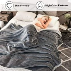 BARES Couverture Plaid Canape 150x200cm Gris, 460 GSM Couverture En Flanelle épaisse Double Couche Douce Et Confortable - Couverture Lit, Housse De Canapé, Couvre -Facile à Entretenir 9 BARES Couverture Plaid Canape 150x200cm Gris, 460 GSM Couverture En Flanelle épaisse Double Couche Douce Et Confortable - Couverture Lit, Housse De Canapé, Couvre -Facile à Entretenir -Plaid et couverture Soldes 42948393 3