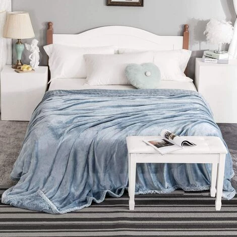 BARES Couverture Plaid Canape 150 X 200 Cm Gris Clair + Gris, 460 GSM Couverture En Flanelle épaisse Double Couche Douce Et Confortable - Couverture Lit, Housse De Canapé, Couvre -Facile à Entretenir 4 BARES Couverture Plaid Canape 150 X 200 Cm Gris Clair + Gris, 460 GSM Couverture En Flanelle épaisse Double Couche Douce Et Confortable - Couverture Lit, Housse De Canapé, Couvre -Facile à Entretenir – Image 2