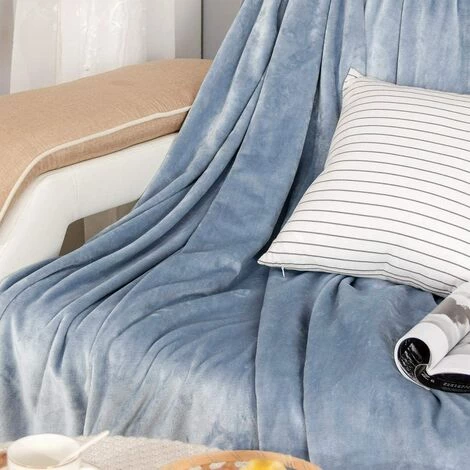 BARES Couverture Plaid Canape 150 X 200 Cm Gris Clair + Gris, 460 GSM Couverture En Flanelle épaisse Double Couche Douce Et Confortable - Couverture Lit, Housse De Canapé, Couvre -Facile à Entretenir 6 BARES Couverture Plaid Canape 150 X 200 Cm Gris Clair + Gris, 460 GSM Couverture En Flanelle épaisse Double Couche Douce Et Confortable - Couverture Lit, Housse De Canapé, Couvre -Facile à Entretenir – Image 4