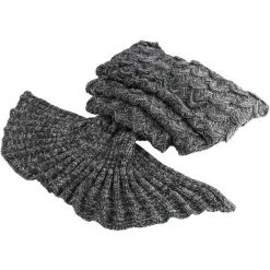 BARES Queue De Sirene Couverture Idée Cadeau - Filles Femme Couverture Sirene Pour Canapé De Salon Et Idées Cadeaux Pour D'anniversaire Noël (S-Gris, Adulte) -Plaid et couverture Soldes 42948401 3