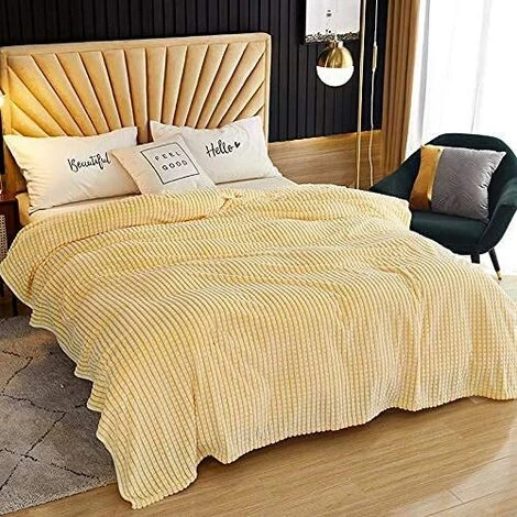 BARES Couverture Extra-Douce,Microfibre De Flanelle Super Doux Chaud – Léger – Ne Peluche Pas,Plaid Couverture Polaire Pour Canapé, Lit, Déplacements, Voyages, Adultes (Jaune Et Blanc, 120x200cm) 3 BARES Couverture Extra-Douce,Microfibre De Flanelle Super Doux Chaud – Léger – Ne Peluche Pas,Plaid Couverture Polaire Pour Canapé, Lit, Déplacements, Voyages, Adultes (Jaune Et Blanc, 120x200cm)