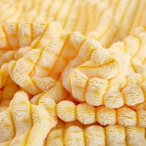 BARES Couverture Extra-Douce,Microfibre De Flanelle Super Doux Chaud – Léger – Ne Peluche Pas,Plaid Couverture Polaire Pour Canapé, Lit, Déplacements, Voyages, Adultes (Jaune Et Blanc, 120x200cm) 7 BARES Couverture Extra-Douce,Microfibre De Flanelle Super Doux Chaud – Léger – Ne Peluche Pas,Plaid Couverture Polaire Pour Canapé, Lit, Déplacements, Voyages, Adultes (Jaune Et Blanc, 120x200cm) – Image 5