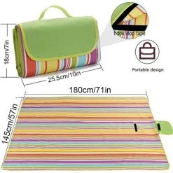 BARES Tapis De Plage Couverture De Pique-Nique, 145X 180 CM Grand Imperméable Couverture Picnic Avec Poignée,Couverture De Plage Pour Camping, Randonnée Et Jardin 9 BARES Tapis De Plage Couverture De Pique-Nique, 145X 180 CM Grand Imperméable Couverture Picnic Avec Poignée,Couverture De Plage Pour Camping, Randonnée Et Jardin -Plaid et couverture Soldes 42948459 3