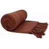 RIDEAUDISCOUNT Fouta, Jeté De Lit, Plaid 100% Coton 120 X 160 Cm Avec Franges Torsadées Jacquard Motif Chevrons Ton Sur Ton Rouge Terracotta - Rouge -Plaid et couverture Soldes 43067080 1