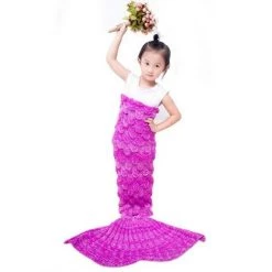 BRIDAY Couverture De Queue De Sirène Crochet Couverture De Sirène Pour Enfant Couvertures De Sirène Coup De Pied En Cachemire Couverture En Tricot Couette Couverture De Climatisation