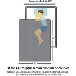 BRIDAY Couverture Lestée Adulte Queen Size 18lbs 60''x80'' Matériau 100% Coton Naturel Certifié (respirant Et Doux) Avec Couverture Lestée En Perles De Verre 10 BRIDAY Couverture Lestée Adulte Queen Size 18lbs 60''x80'' Matériau 100% Coton Naturel Certifié (respirant Et Doux) Avec Couverture Lestée En Perles De Verre -Plaid et couverture Soldes 43149368 4