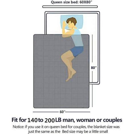 BRIDAY Couverture Lestée Adulte Queen Size 18lbs 60''x80'' Matériau 100% Coton Naturel Certifié (respirant Et Doux) Avec Couverture Lestée En Perles De Verre 6 BRIDAY Couverture Lestée Adulte Queen Size 18lbs 60''x80'' Matériau 100% Coton Naturel Certifié (respirant Et Doux) Avec Couverture Lestée En Perles De Verre – Image 4