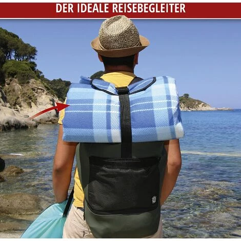 BRIDAY Couverture De Voyage Avec Dos En Aluminium, Couverture De Pique-Nique, Couverture De Camping, Couverture De Plage, Avec Poignée De Transport 200 X 200 Cm 4 BRIDAY Couverture De Voyage Avec Dos En Aluminium, Couverture De Pique-Nique, Couverture De Camping, Couverture De Plage, Avec Poignée De Transport 200 X 200 Cm – Image 2