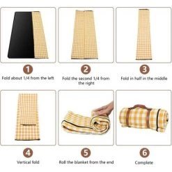 BRIDAY Picknickdecke Wasserdichte Tragbare Faltbar Picknick-Matte Waschbare Strandmatte Wärmeisoliert Stranddecke Campingdecke Mit Tragegriff Für Strand, Camping, Picknick,Reise (200×200cm) -Plaid et couverture Soldes 43150244 3