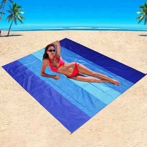 BRIDAY Couverture De Plage, Tapis De Plage Résistant Au Sable 79 "X 83" Pour 4-7 Adultes Tapis De Pique-nique Extérieur Imperméable à Séchage Rapide Pour Voyage, Camping, Randonnée 5 BRIDAY Couverture De Plage, Tapis De Plage Résistant Au Sable 79 "X 83" Pour 4-7 Adultes Tapis De Pique-nique Extérieur Imperméable à Séchage Rapide Pour Voyage, Camping, Randonnée – Image 3