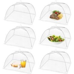 BRIDAY (Paquet De 6) Tentes De Couverture De Nourriture Pop-up, Couverture En Maille De Nourriture De 17 Pouces X 17 Pouces, Filet De Couverture De Nourriture De Pique-nique Extérieur Réutilisable Et Pliable, Costume Pour Les Pique-niques De Fêtes, Barbecues