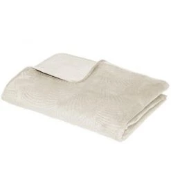 Dessus De Lit Coloris Ivoire En Polyester - Longueur 260 X Profondeur 240 X Hauteur 1 Cm -PEGANE-