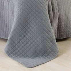 WOLTU Couvre-lit Rembourré Et Matelassé. Couverture De Lit Flannel .Double Réversible 150x200 Cm.Gris+Gris Clair -Plaid et couverture Soldes 43633537 4