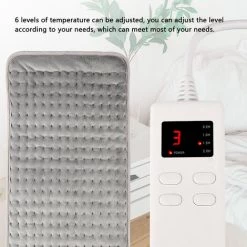 HAPPYSHOPPING Coussins Chauffants 300 * 600mm Couverture Chauffante Electrique Multifonctionnelle Hiver Maison Menage Couverture Chauffante A Controle Intelligent De La Temperature Pour L'affichage A LED De La Jambe Arriere Fonction De Synchronisation Reglable A 6 Nive -Plaid et couverture Soldes 43998297 5