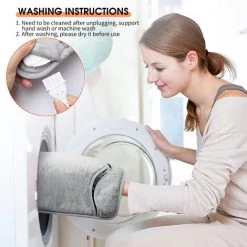 HAPPYSHOPPING Chauffe-pieds Chauffants Electriques Coussin Chauffant Electrique Lavable 6 Reglages De Chauffage Couverture Electrique Confortable Pour Pieds, Mains, Bureau A Domicile, Modele : Gris EU Plug - Modele: Prise EU Grise 11 HAPPYSHOPPING Chauffe-pieds Chauffants Electriques Coussin Chauffant Electrique Lavable 6 Reglages De Chauffage Couverture Electrique Confortable Pour Pieds, Mains, Bureau A Domicile, Modele : Gris EU Plug - Modele: Prise EU Grise -Plaid et couverture Soldes 43998479 5