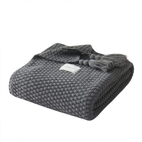 BEARSU Couverture En Tricot Plaids Canapé Couvre-lit Tapis De Table Jetés De Lit Nordique Chaud Doux Avec Frange Faite à La Main Pour Plage Pique-Nique Toutes Saisons (Gris, 70 X 100 Cm) 3 BEARSU Couverture En Tricot Plaids Canapé Couvre-lit Tapis De Table Jetés De Lit Nordique Chaud Doux Avec Frange Faite à La Main Pour Plage Pique-Nique Toutes Saisons (Gris, 70 X 100 Cm)