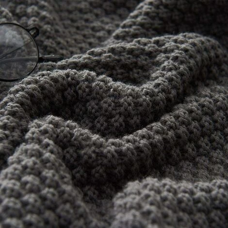 BEARSU Couverture En Tricot Plaids Canapé Couvre-lit Tapis De Table Jetés De Lit Nordique Chaud Doux Avec Frange Faite à La Main Pour Plage Pique-Nique Toutes Saisons (Gris, 70 X 100 Cm) 4 BEARSU Couverture En Tricot Plaids Canapé Couvre-lit Tapis De Table Jetés De Lit Nordique Chaud Doux Avec Frange Faite à La Main Pour Plage Pique-Nique Toutes Saisons (Gris, 70 X 100 Cm) – Image 2