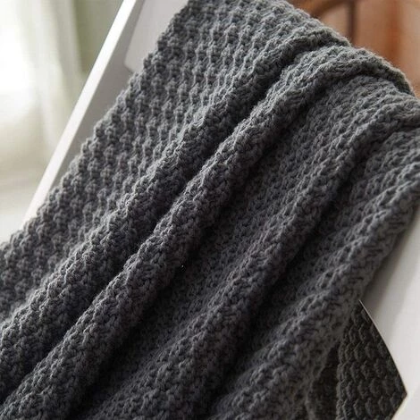 BEARSU Couverture En Tricot Plaids Canapé Couvre-lit Tapis De Table Jetés De Lit Nordique Chaud Doux Avec Frange Faite à La Main Pour Plage Pique-Nique Toutes Saisons (Gris, 70 X 100 Cm) 6 BEARSU Couverture En Tricot Plaids Canapé Couvre-lit Tapis De Table Jetés De Lit Nordique Chaud Doux Avec Frange Faite à La Main Pour Plage Pique-Nique Toutes Saisons (Gris, 70 X 100 Cm) – Image 4