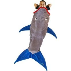 ELLE En Forme De Requin - En Double Polaire - Sac De Couchage - Confortable Et Douillet - Pour Canapé, Lit, Salon - Cadeau Pour Enfants Et Adolescents -Plaid et couverture Soldes 44338910 2