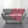 Paris Prix - Plaid Uni En Flanelle "flanou" 125x150cm Rose -Plaid et couverture Soldes 44467755 1