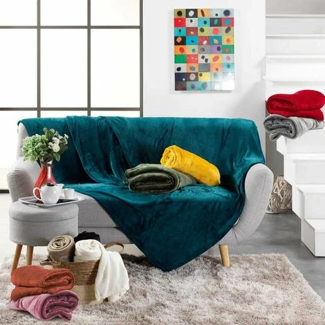 Paris Prix - Plaid Uni En Flanelle "flanou" 125x150cm Rose 5 Paris Prix - Plaid Uni En Flanelle "flanou" 125x150cm Rose – Image 3