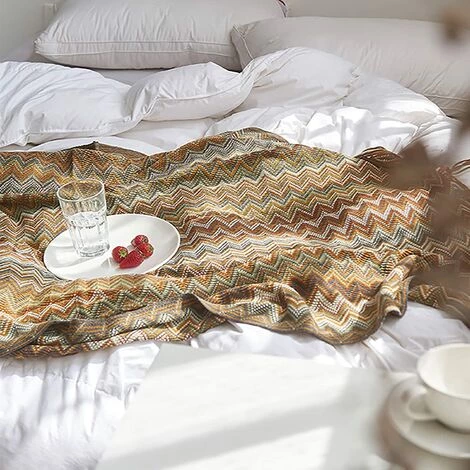 ILOVEMILAN Couvertures Tricotées Couverture à Franges Jeté De Lit à Chevrons Super Doux Couverture Jeté De Lit Adaptées à Votre Maison Chambre à Coucher, Canapé 130 * 200cm (jaune) 4 ILOVEMILAN Couvertures Tricotées Couverture à Franges Jeté De Lit à Chevrons Super Doux Couverture Jeté De Lit Adaptées à Votre Maison Chambre à Coucher, Canapé 130 * 200cm (jaune) – Image 2