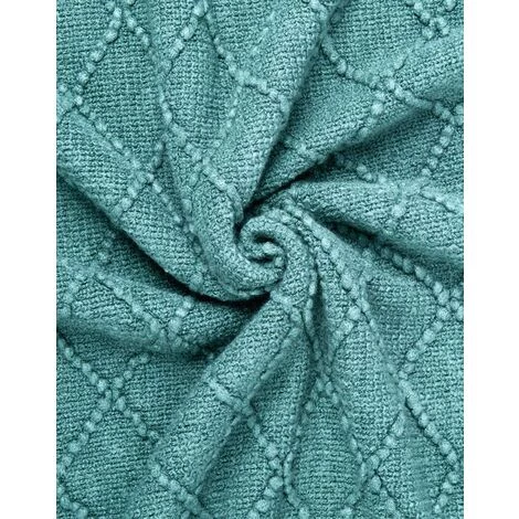 ILOVEMILAN Housse De Canapé Texturée Solide Et Douce, Couverture Décorative Tricotée, Cyan Foncé 127x172cm 4 ILOVEMILAN Housse De Canapé Texturée Solide Et Douce, Couverture Décorative Tricotée, Cyan Foncé 127x172cm – Image 2