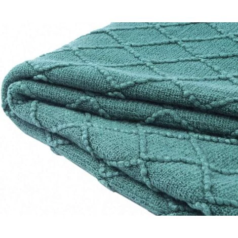 ILOVEMILAN Housse De Canapé Texturée Solide Et Douce, Couverture Décorative Tricotée, Cyan Foncé 127x172cm 5 ILOVEMILAN Housse De Canapé Texturée Solide Et Douce, Couverture Décorative Tricotée, Cyan Foncé 127x172cm – Image 3